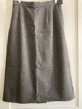 Vintage Koret of California Classic 100% Wool Gray A-Line Skirt.